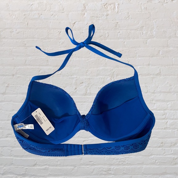120. LA VIE EN ROSE Aqua Bikini Top - Blue - Size Large - Picture 2 of 3